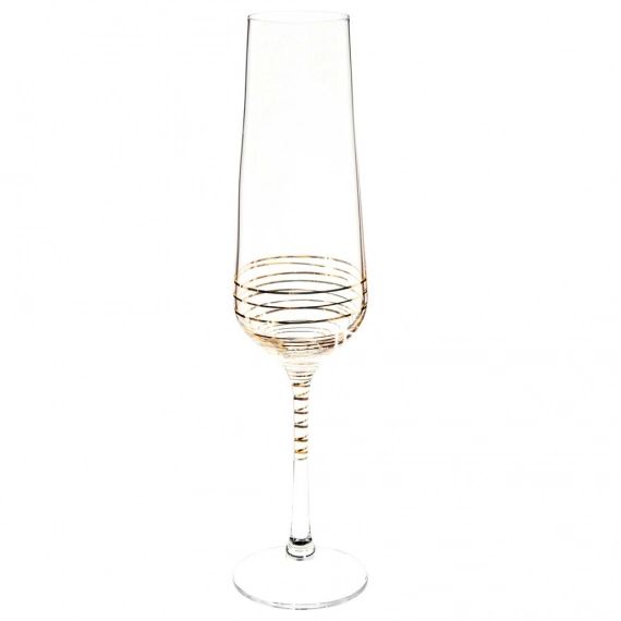 Flûte à champagne en verre coloris or SPIRALE