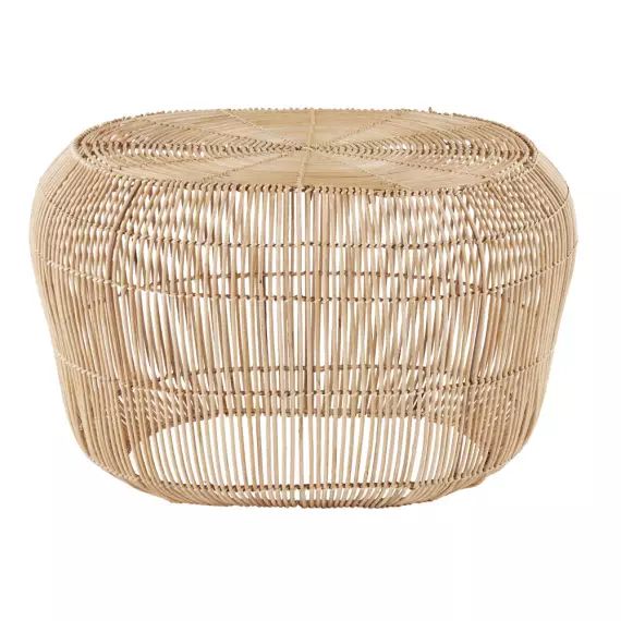 Bout de canapé en rotin marron