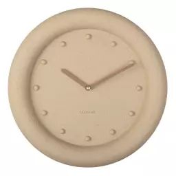Horloge ronde en résine petra  30 cm marron sable
