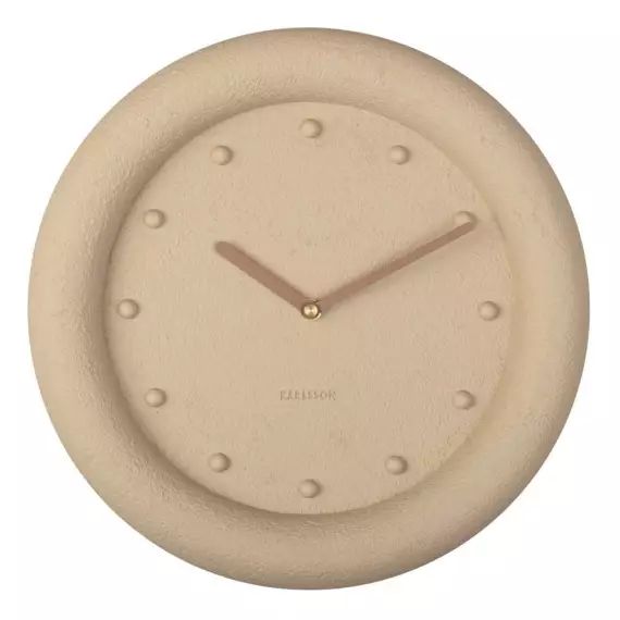 Horloge ronde en résine petra  30 cm marron sable