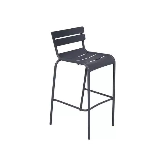 Chaise de bar Luxembourg en Métal, Aluminium laqué – Couleur Noir – 54 x 45 x 103 cm – Designer Frédéric Sofia