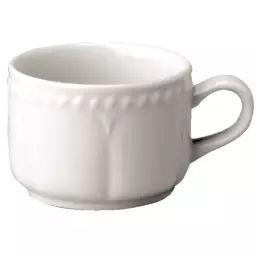 Lot de 24 tasses à thé empilable en porcelaine blanche 210 ml