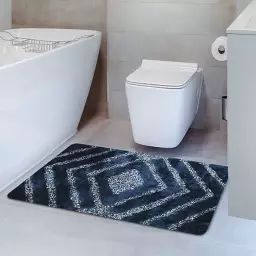 Tapis de bain et descente de lit  indigo 60×100 cm