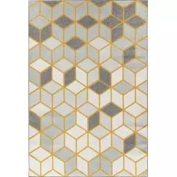 Tapis Géométrique – Blanc et Or – 120x170cm