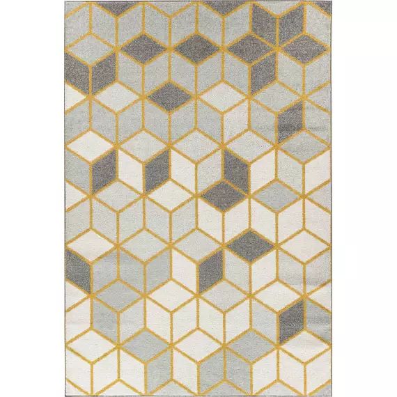 Tapis Géométrique – Blanc et Or – 120x170cm