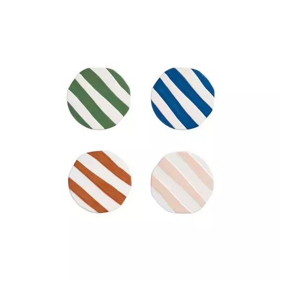 Dessous de verre Oblique en Céramique – Couleur Multicolore – 10 x 10 x 0.5 cm