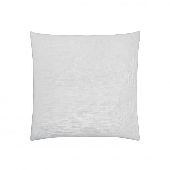 Taie d’oreiller carrée brume en coton gris 65×65