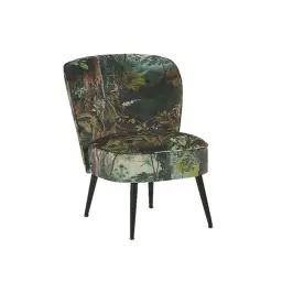 Fauteuil en tissu motif jungle multicolore