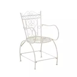 Chaise de jardin avec accoudoirs en métal Crème antique