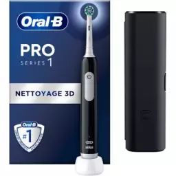 Brosse à dents électrique ORAL-B Pro 1 Noire Cross Action + Etui de voyag