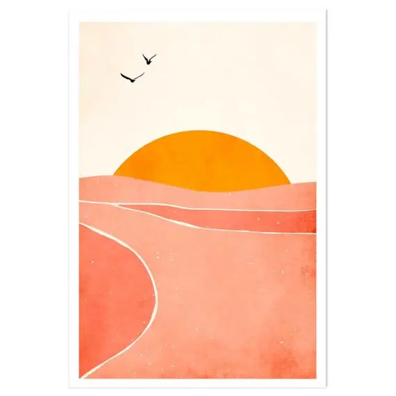 Affiche graphique danse avec le soleil » sans cadre 30x45cm »
