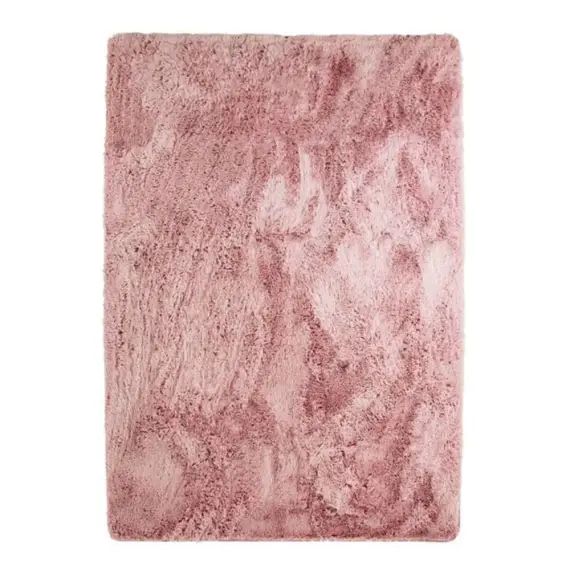 Tapis à poils longs extra-doux rose 225×340