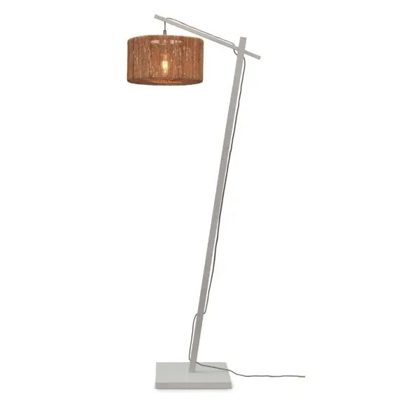 Lampadaire bambou abat-jour jute blanc/naturel, h. 150cm