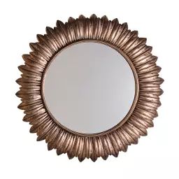Miroir en fer et bois en doré 78x4x78 cm