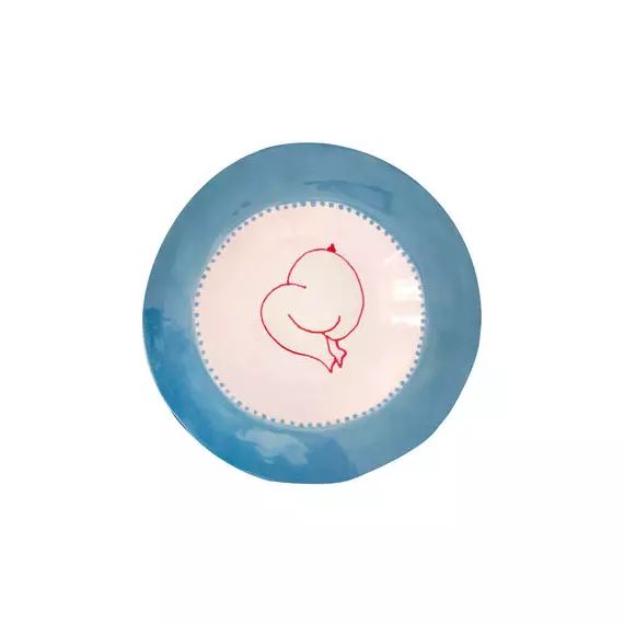 Assiette Vaisselle en Céramique, Grès – Couleur Bleu – 26 x 26 x 3 cm – Designer Laëtitia Rouget