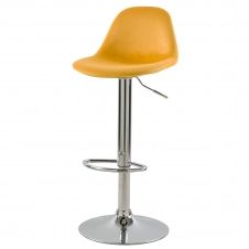 Chaise de bar réglable 60/82 cm en velours jaune