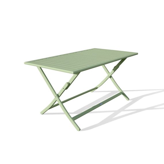 Table de jardin pliante en aluminium vert lagune