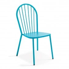 Chaise bistrot en métal bleu