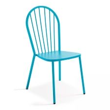 Chaise bistrot en métal bleu