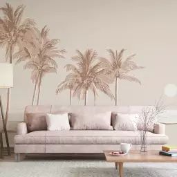 Papier peint panoramique palmiers 375 x 250 cm brun