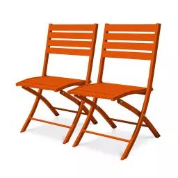 Lot de 2 chaises de jardin en aluminium orange