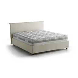 Lit coffre 140×190 cm en tissu crème