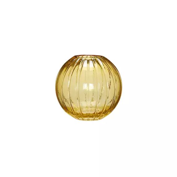 Vase en verre jaune H17