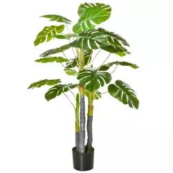 Plante artificielle monstera H.1,2 m tronc branches lichen pot inclus