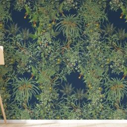 Papier peint motifs tropical palmier bleu  425x260cm