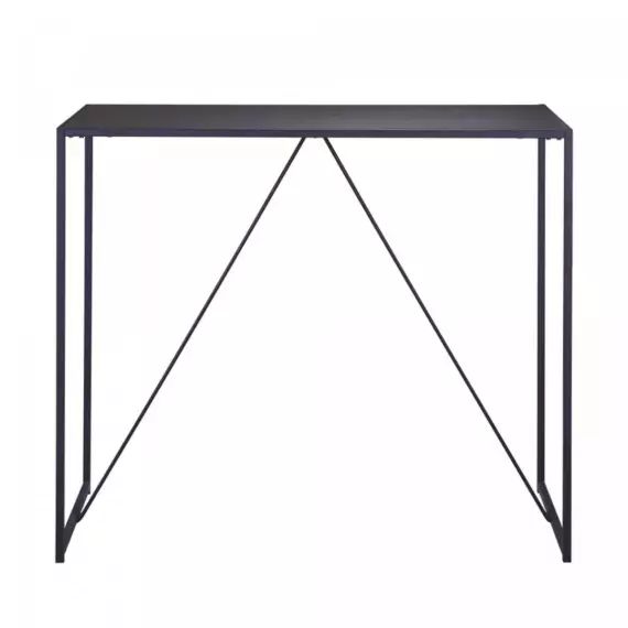 Table haute en métal et bois noir