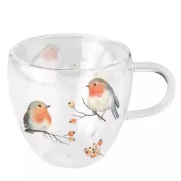 Tasse à thé double paroi oiseaux