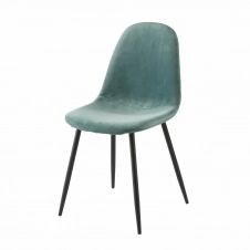 Chaise style scandinave en velours bleu turquoise Clyde