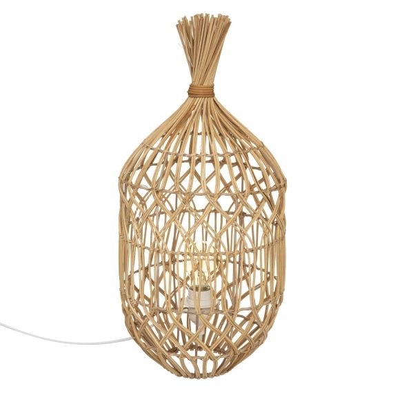 Lampe à poser esprit bohème en rotin beige moyen Home Maison Mr