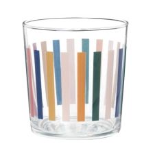 Gobelet en verre avec motif rayé multicolore