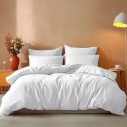 Housse de couette en coton blanc 140×200 cm