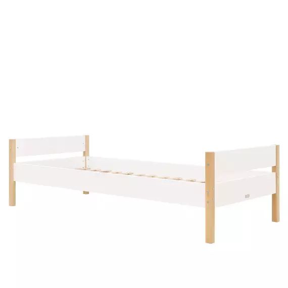 Lit 90×200 en MDF et hêtre blanc