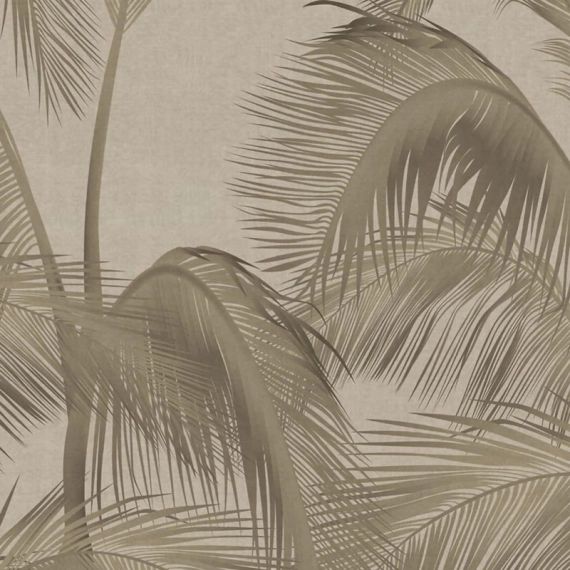 Papier peint panoramique moderne Panorama palm métallisé doré intissé LUTECE l.424 x H.2