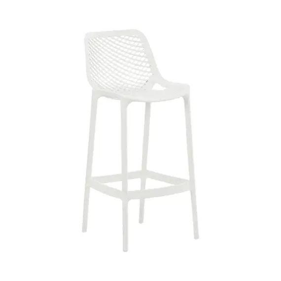Tabouret de bar d&rsquo;extérieur avec repose-pieds similicuir Blanc