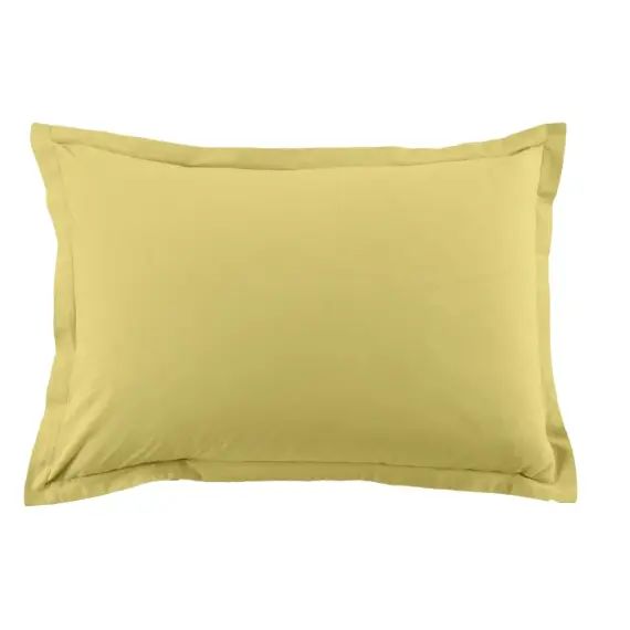 Taie d&rsquo;oreiller coton jaune 50×70 cm