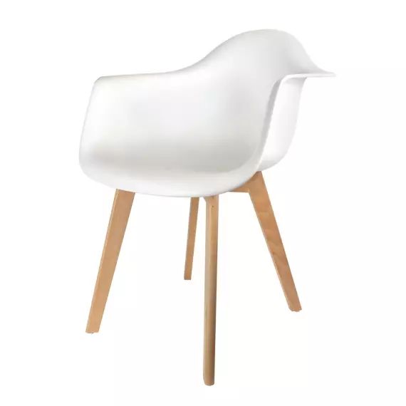 Fauteuil scandinave enfant h.54 cm  blanc