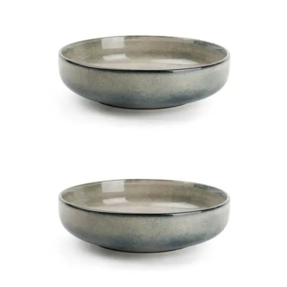 Assiette creuse 22xH6cm vert/bleu – Lot de 2