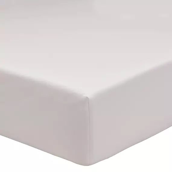 Drap housse uni en coton blanc 180×200