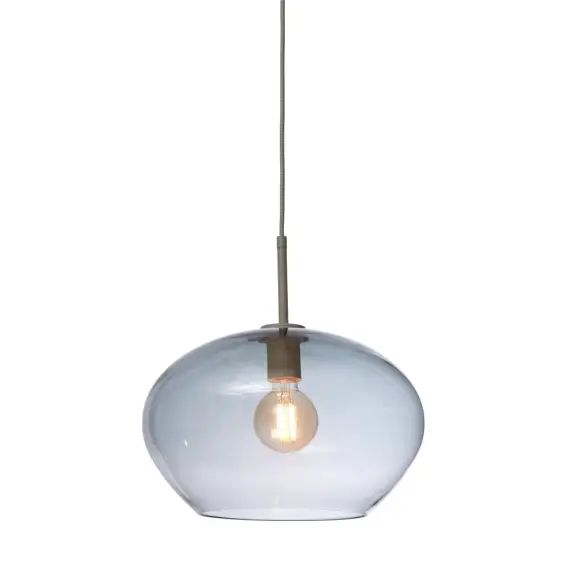 Suspension en verre gris dégradé, h. 23cm