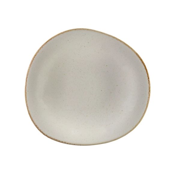 Assiette creuse en grès réactif beige 22 cm – Lot de 6