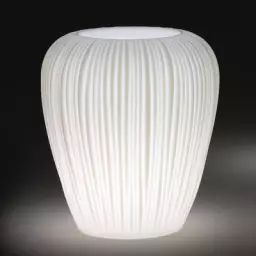 Pot de fleurs lumineux Skin en Plastique, Poleasy® – Couleur Blanc – 80.21 x 80.21 x 60 cm – Designer Isabella Lovero