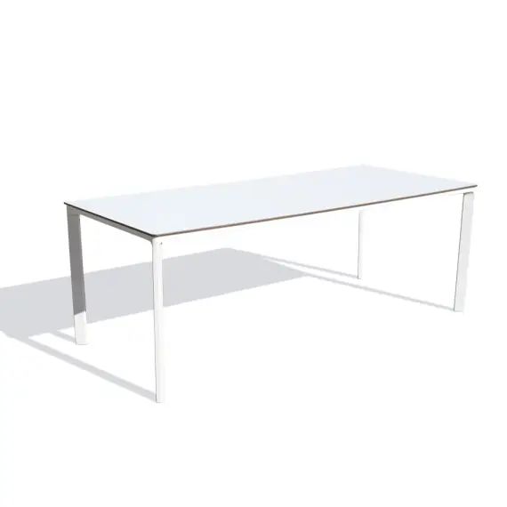 Table de jardin 8 places en aluminium laqué et peinture Epoxy blanc