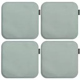 Galettes de chaises carrées vert de gris – Lot de 4 – env. 35×35 cm