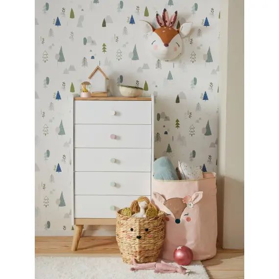 Commode semainier avec poignées personnalisables LIGNE CONFETTI blanc