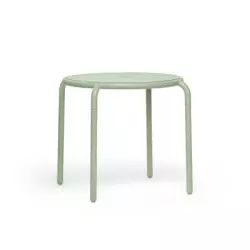 Table ronde Toní en Métal, Aluminium – Couleur Vert – 89.88 x 89.88 x 76 cm – Designer Erik  Stehmann