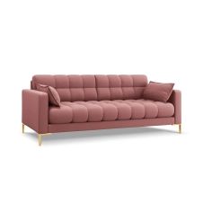 Canapé 4 places en tissu structuré rose